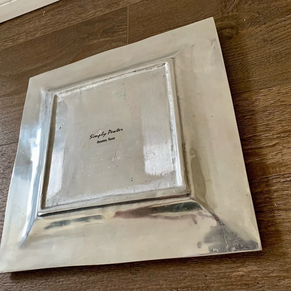Simply Pewter Metal Serving Tray In Golf Motif 12/12”